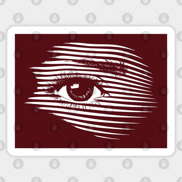 Mesmerizing Eye in Abstract Op Art Geometry Sticker by TuncGK
